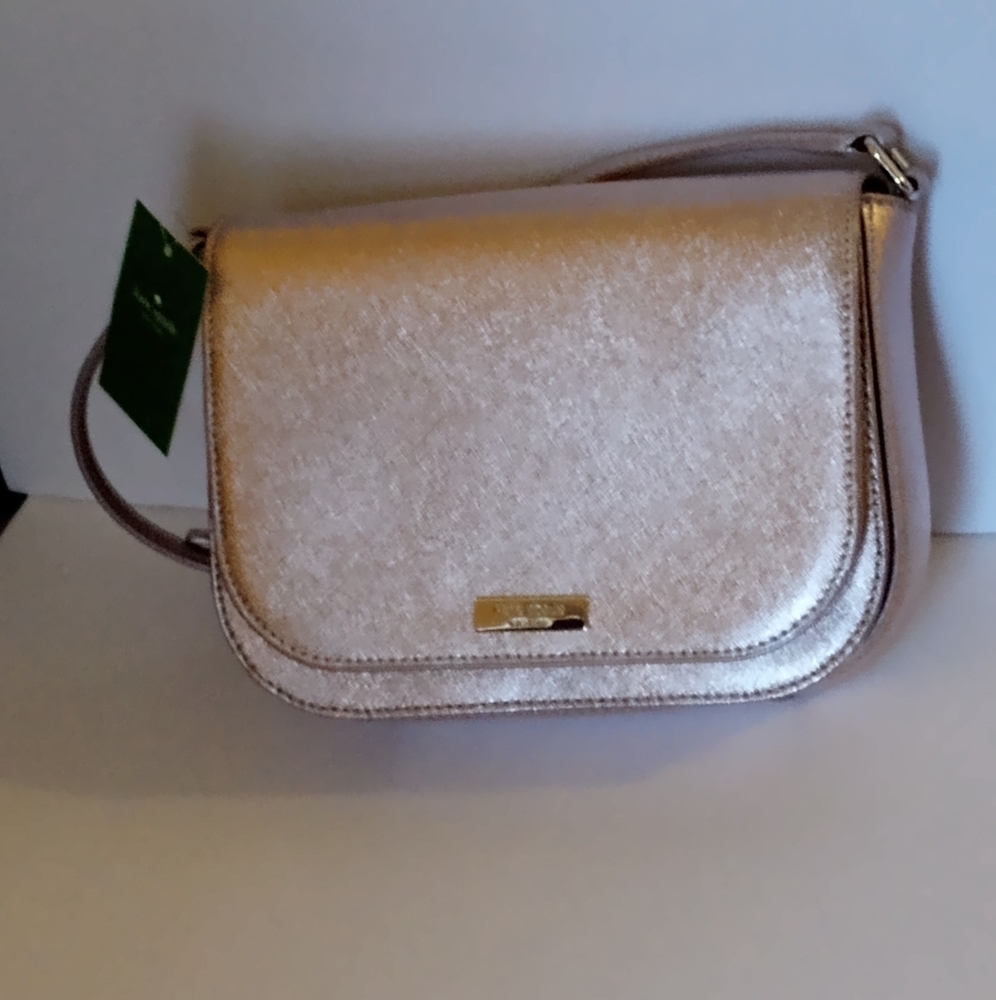 *♥Kate Spade Vintage Large Carsen Rose Gold Laurel Way Crossbody Purse WKRU5150 - Picture 9 of 14